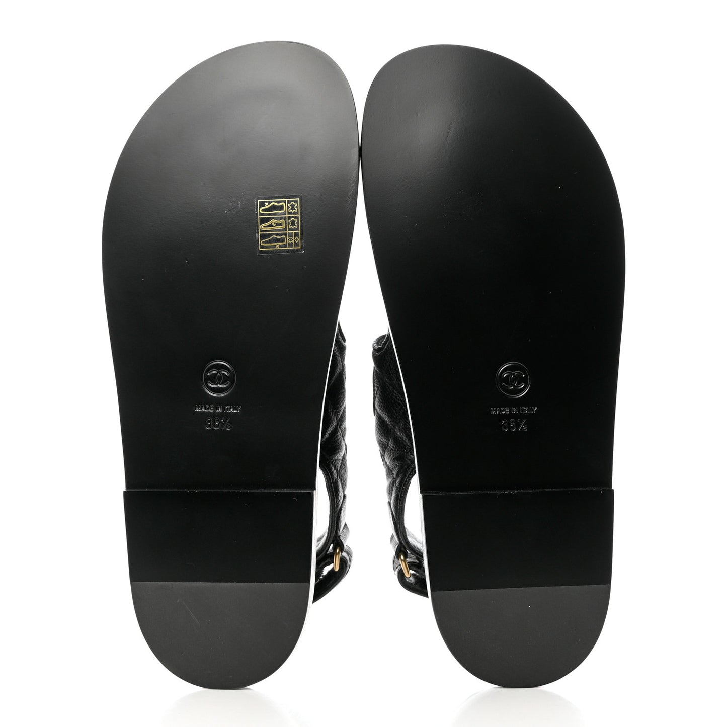 Grained Calfskin Velcro Dad Sandals 38.5 Black