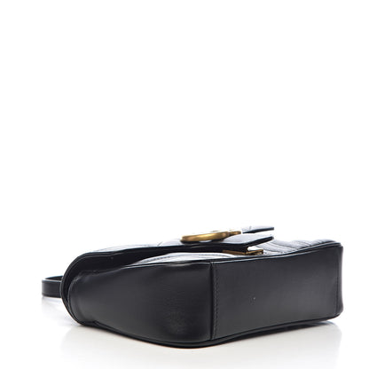Gucci Calfskin Matelasse Mini GG Marmont Shoulder Bag Black 4 of 10