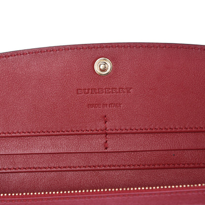 Burberry Calfskin House Check Continental Wallet Red 6 of 7