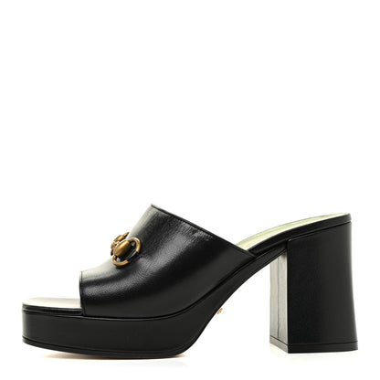 Gucci Granada Kid Houdan Platform Slide Sandals 38.5 Black 1 of 12