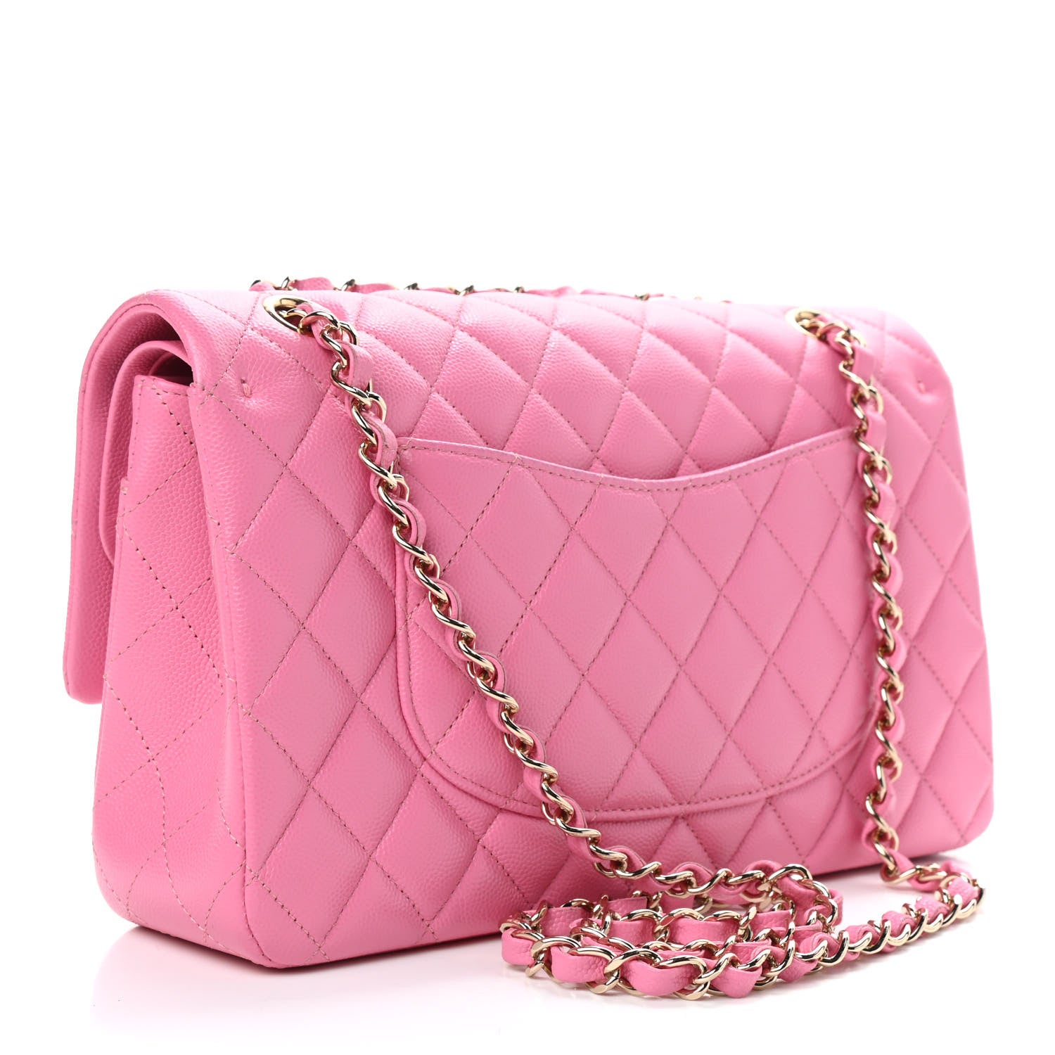Chanel Caviar Quilted Medium Double Flap Pink 2 of 8