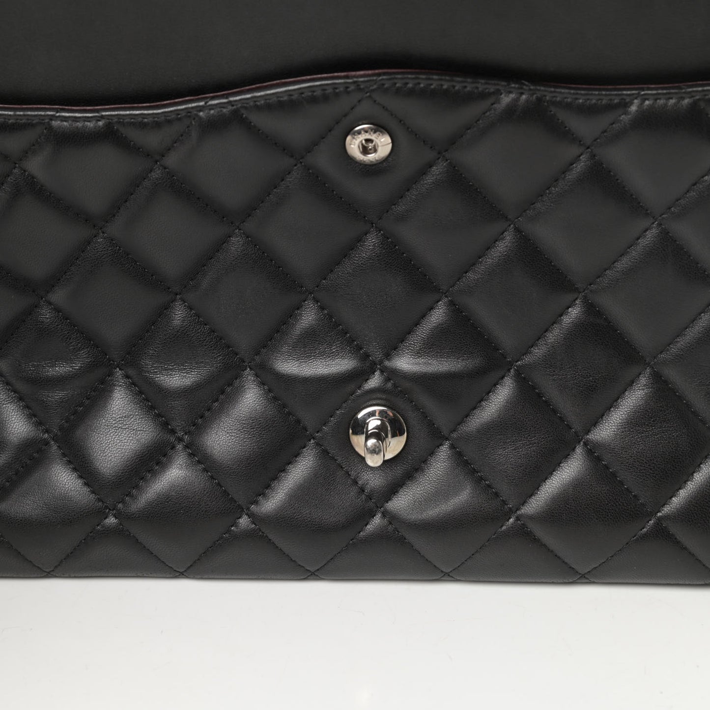 Lambskin Quilted Maxi Double Flap Black