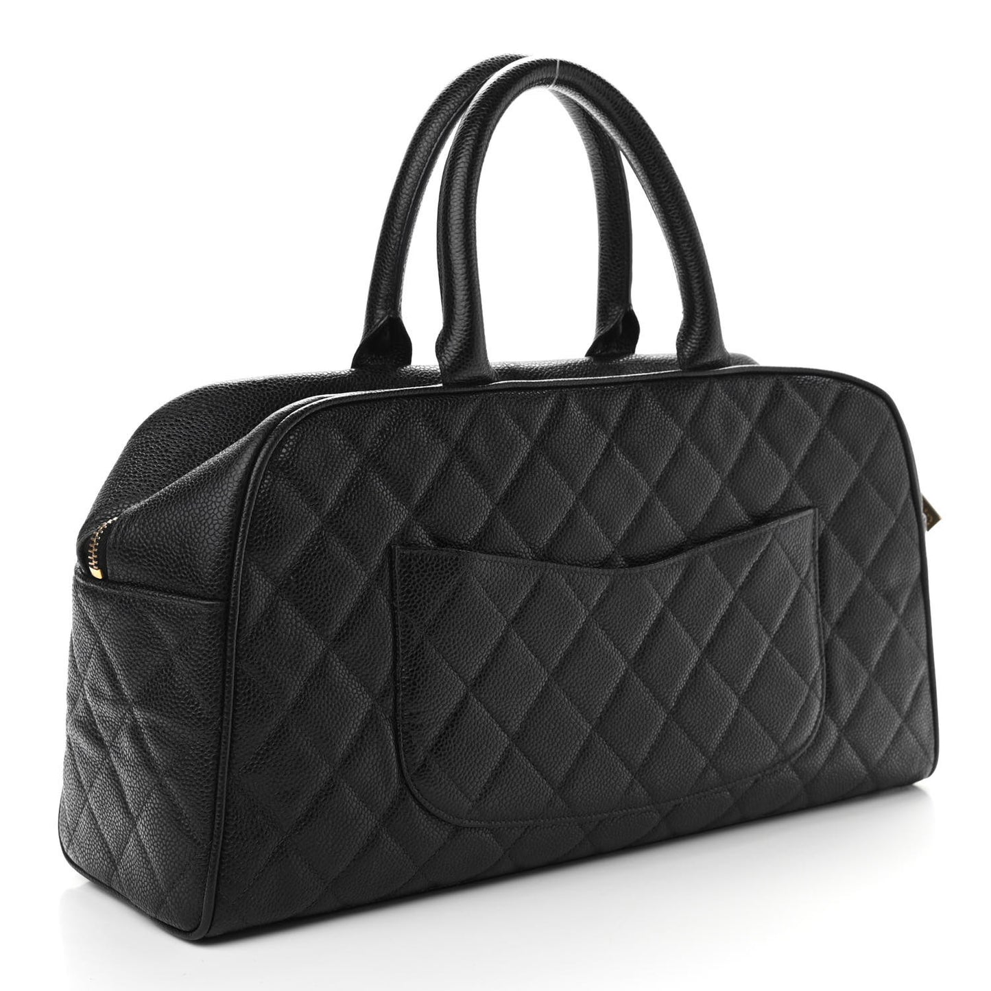 Caviar Quilted Large Bowler Black