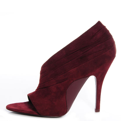 Alexander Wang Suede Goatskin Maja Peep Toe Booties 38 Raisin 1 of 7
