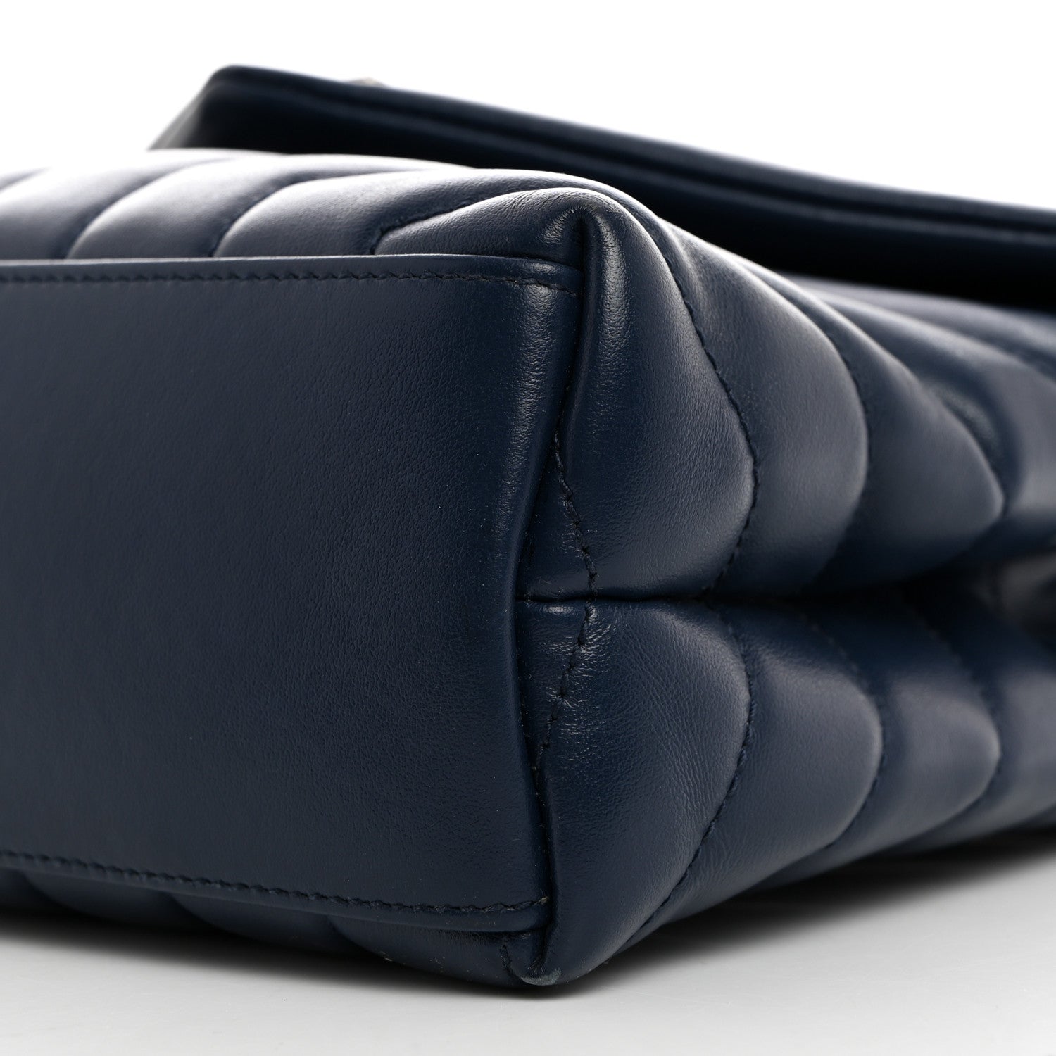 Saint Laurent Calfskin Y Quilted Monogram Small Loulou Chain Satchel Denim Blue 11 of 16