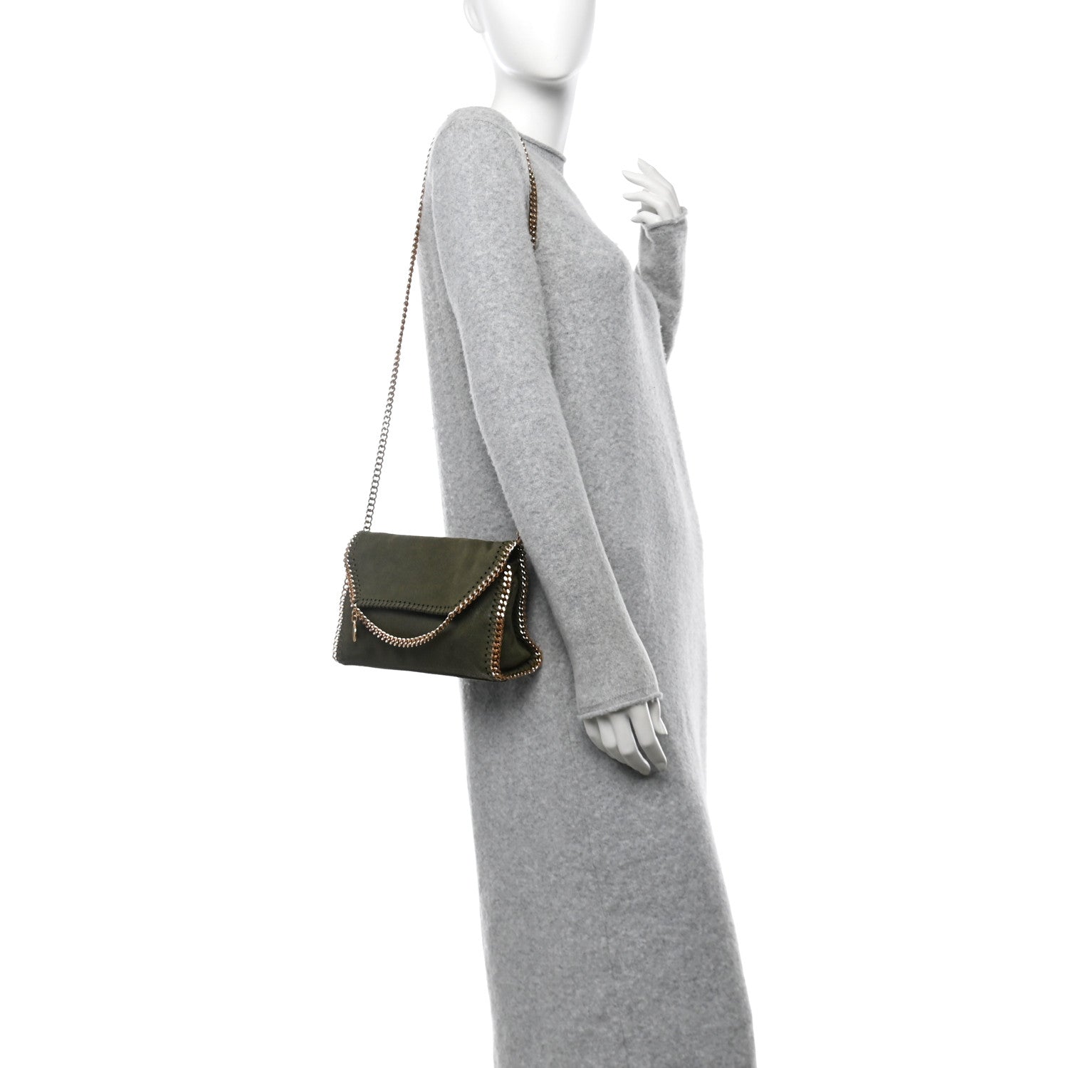 Stella McCartney Shaggy Deer Mini Falabella Shoulder Bag Stone Green 2 of 10