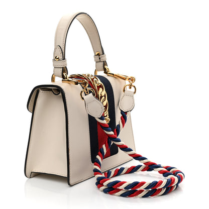 Gucci Calfskin Mini Sylvie Top Handle Bag White 3 of 19