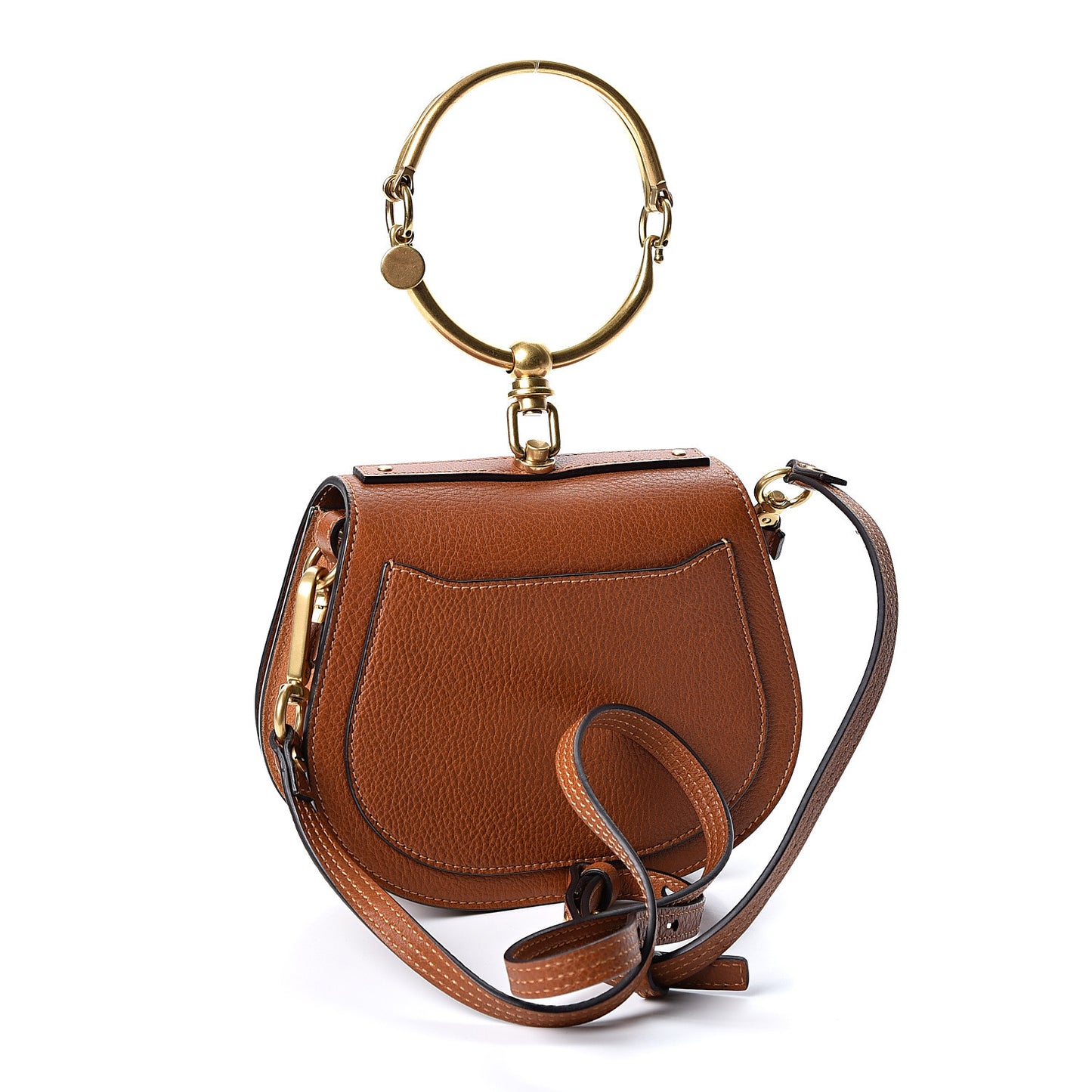 Calfskin Suede Small Nile Bracelet Bag Caramel