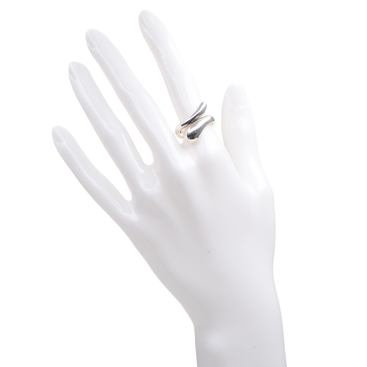 Tiffany Sterling Silver Elsa Peretti Teardrop Ring 54 6.75 2 of 5