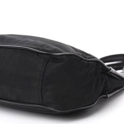 Prada Tessuto Light Nylon Vitello Daino Shoulder Bag Black 7 of 11