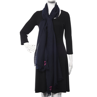 Chanel Cashmere CC Stole Navy 2 of 5