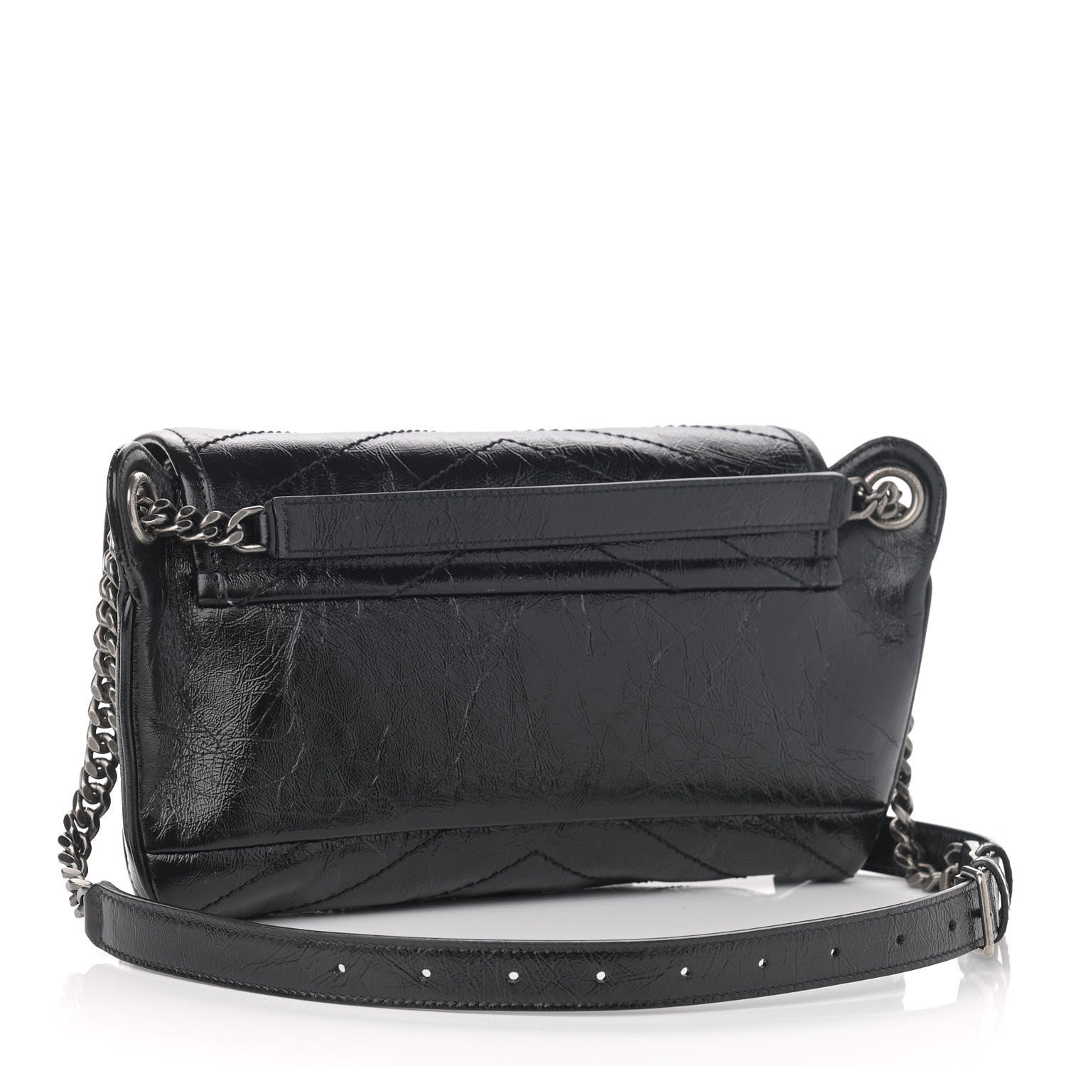 Saint Laurent Crinkled Calfskin Matelasse Monogram Niki Body Bag Black 3 of 11
