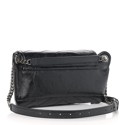 Saint Laurent Crinkled Calfskin Matelasse Monogram Niki Body Bag Black 3 of 11