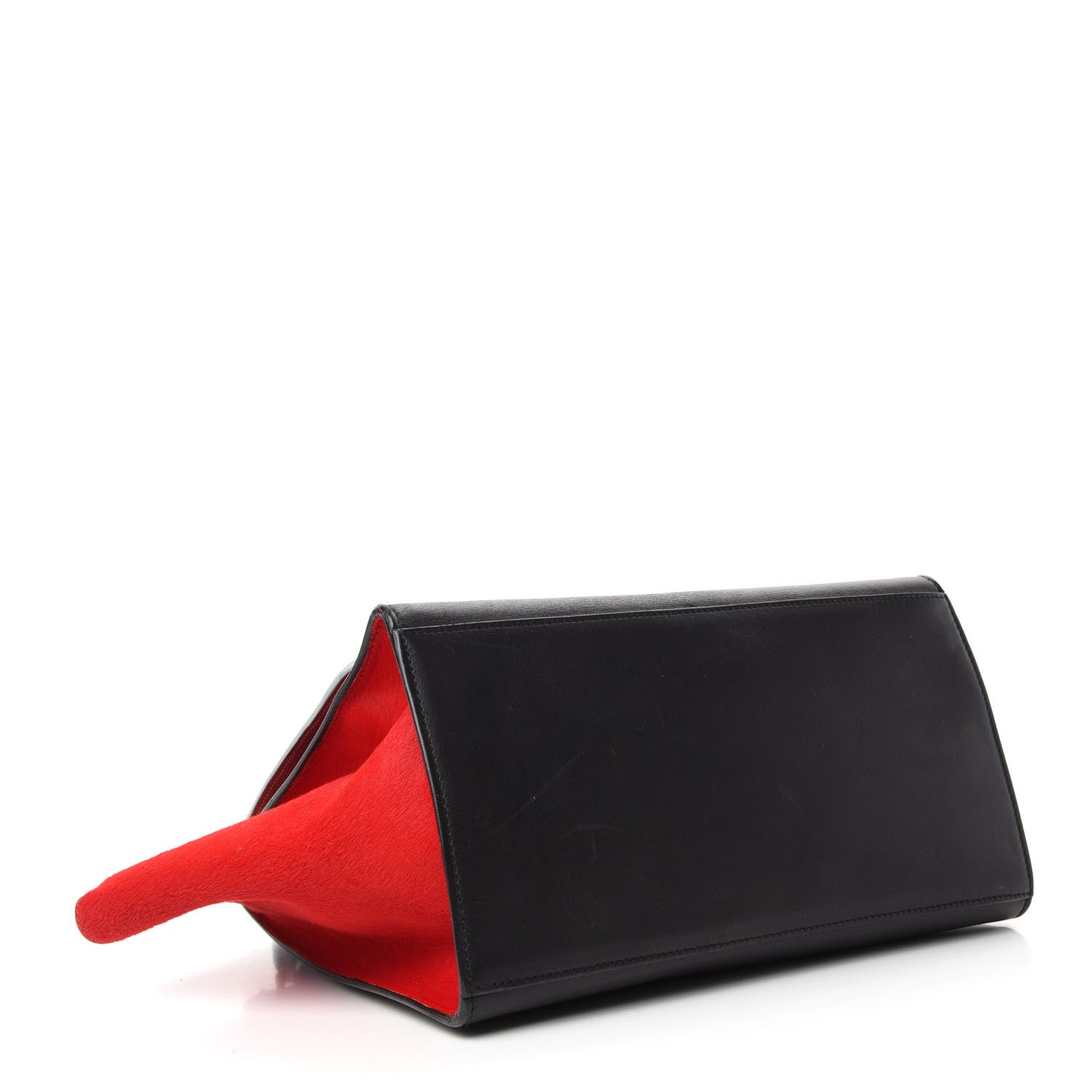 Celine Pony Hair Smooth Calfskin Medium Tri-Color Trapeze Glacier Red Black 4 of 16