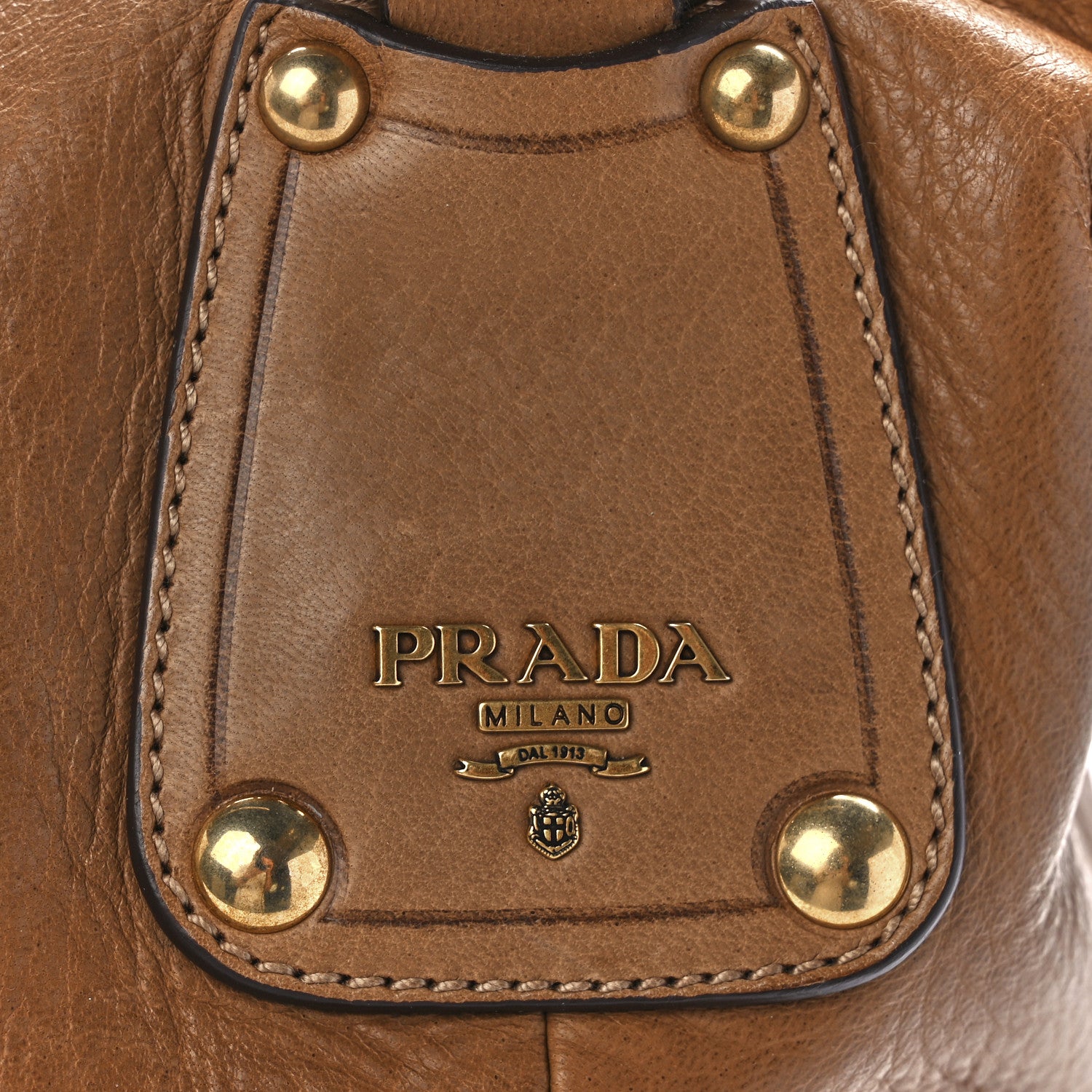 Prada Cervo Shine Tote Nocciolo 9 of 13