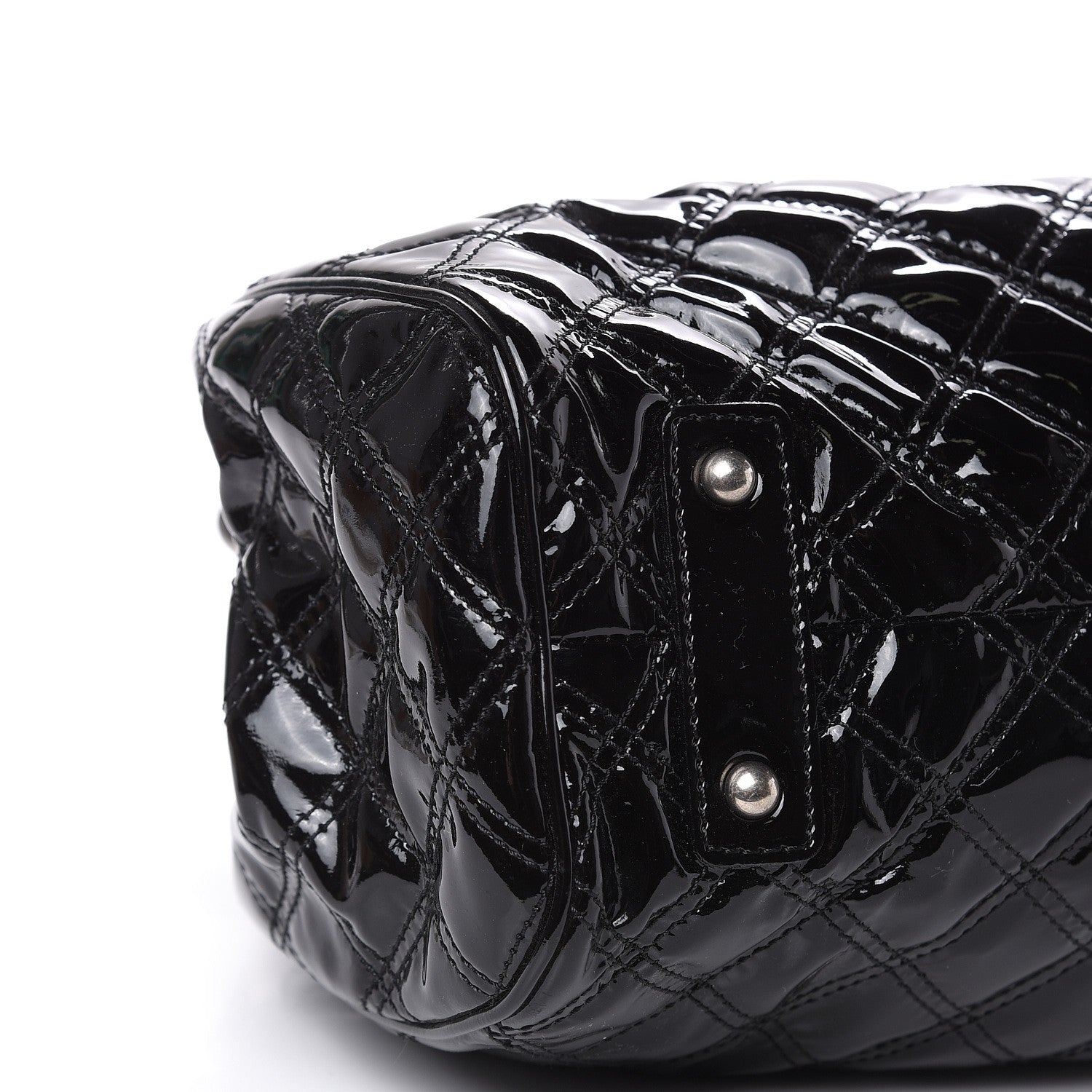 Marc Jacobs Patent Calfskin Quilted Stam Black 7 of 12