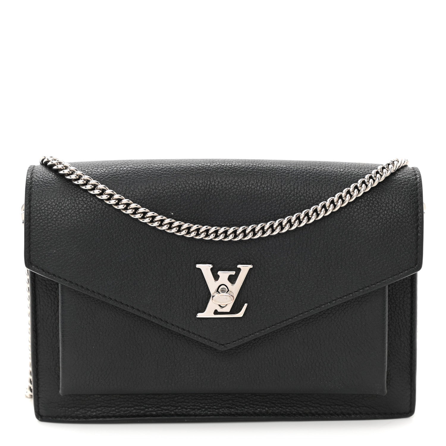Louis Vuitton Soft Calfskin My Lockme Chain Pochette Black 1 of 11