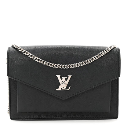 Louis Vuitton Soft Calfskin My Lockme Chain Pochette Black 1 of 11