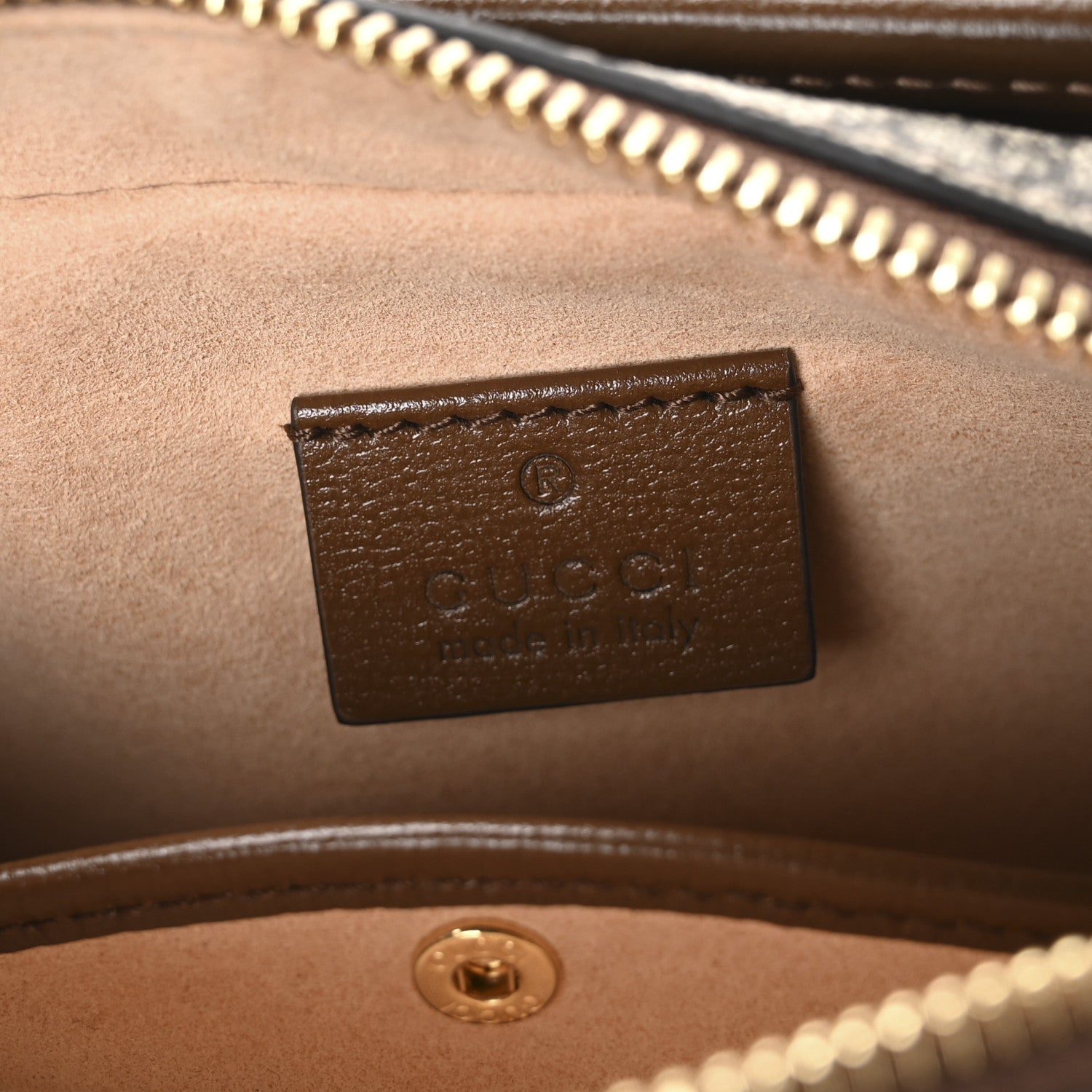 Gucci GG Supreme Monogram Azalea Calfskin Mini Retro Interlocking G Shoulder Bag Beige Ebony Brown Sugar 6 of 10
