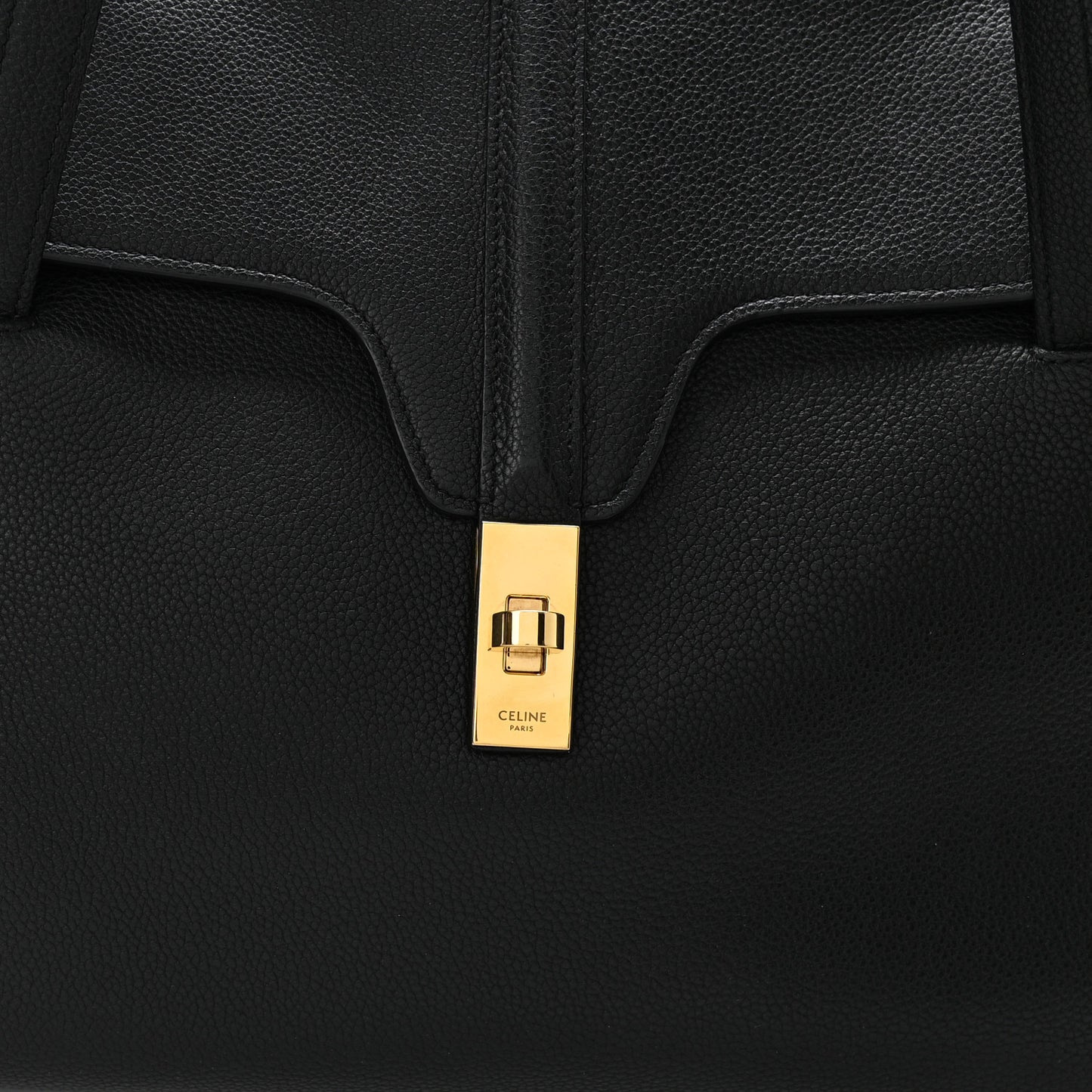 Grained Calfskin Large Soft 16 Bag Black