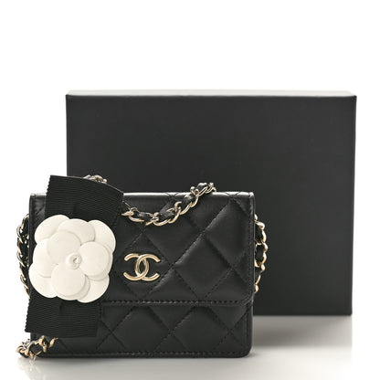 Chanel Lambskin Quilted My Chanel Lady Card Holder On Chain Black 11 of 11
