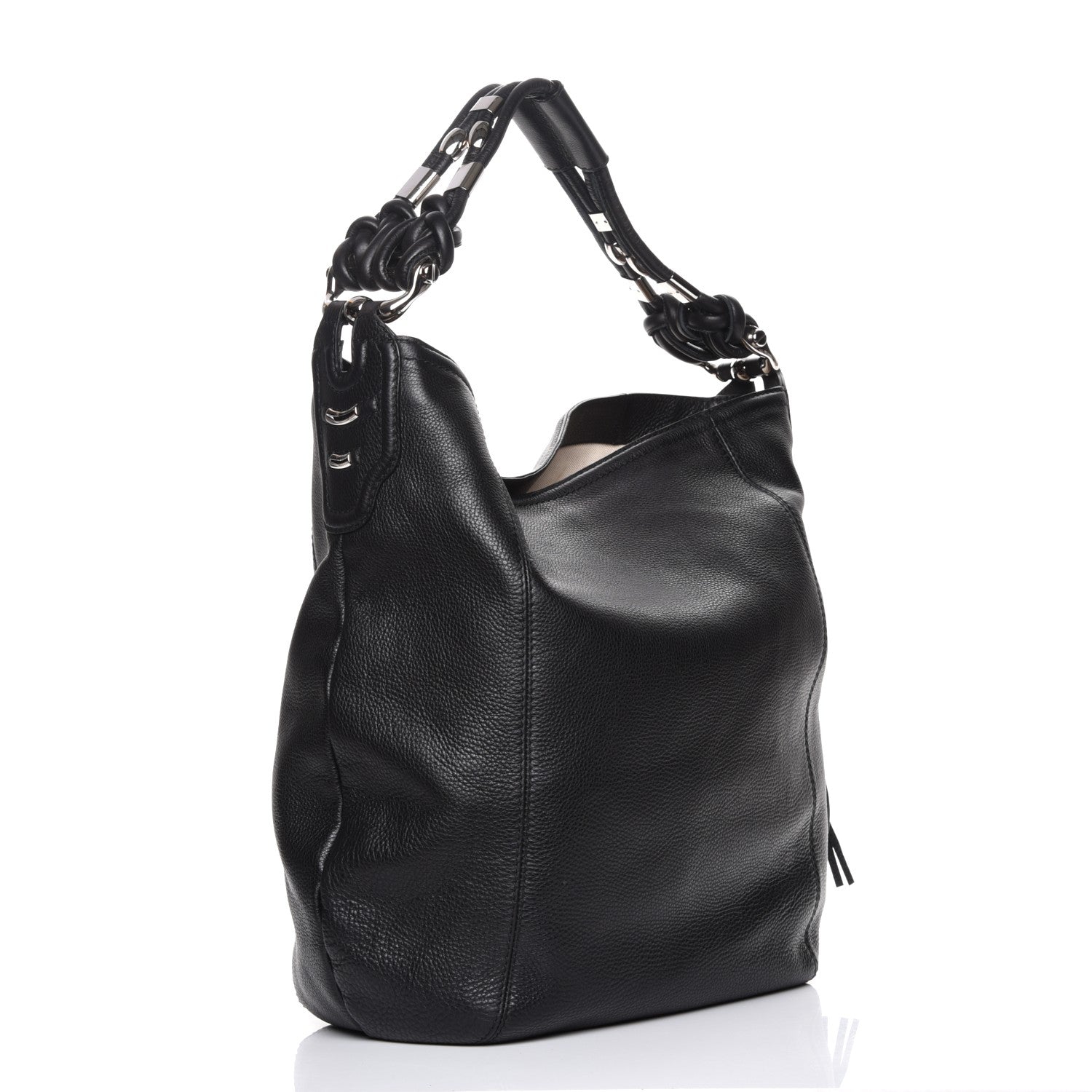 Gucci Calfskin Large Techno Horsebit Hobo Black 3 of 7