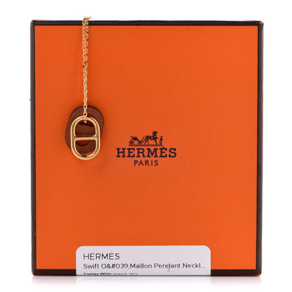 Hermes Swift O'Maillon Pendant Necklace Gold 8 of 8
