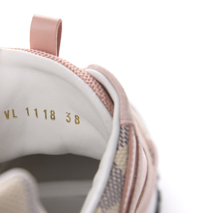 Louis Vuitton Suede Damier Azur Run Away Sneakers 38 Pink 8 of 8