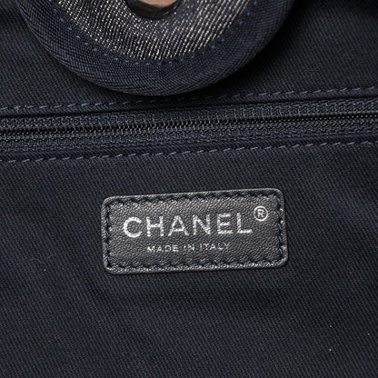 Chanel Denim Large Deauville Tote Dark Blue 6 of 7