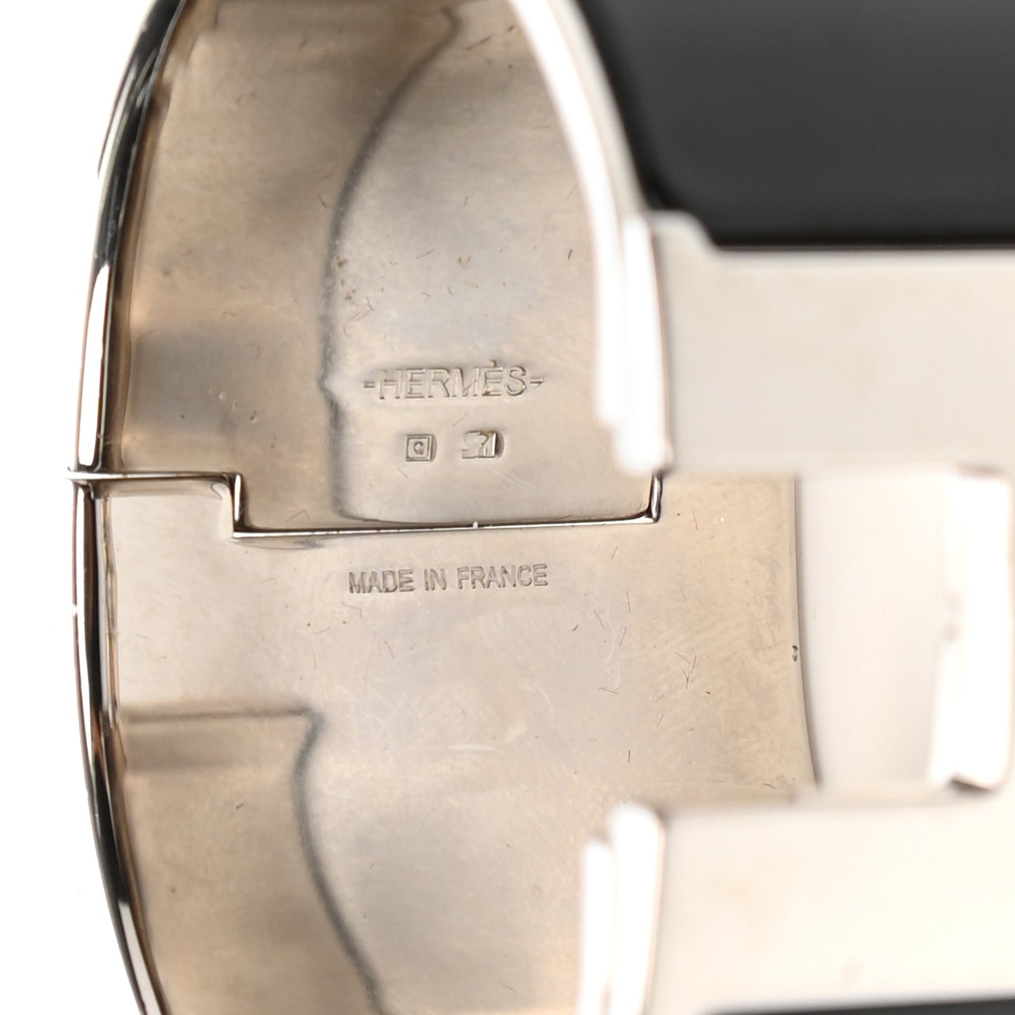 Enamel Extra Wide Clic Clac H Bracelet PM Black