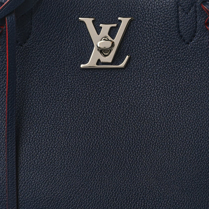 Louis Vuitton Calfskin Braided Lockme Cabas Marine Rouge 7 of 7