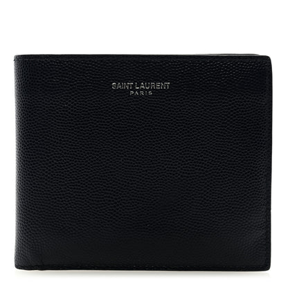Saint Laurent Grain De Poudre Portefeuille Bi-Fold Wallet Navy 1 of 6