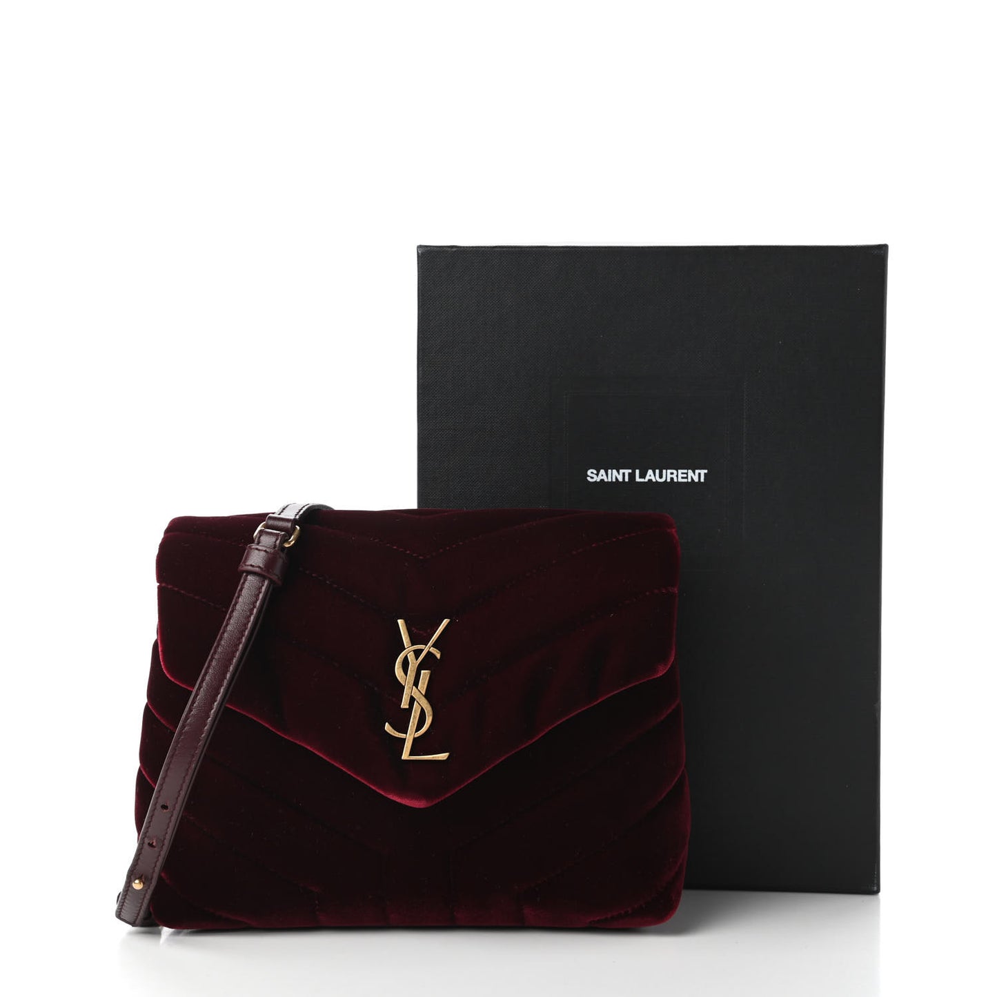 Velvet Y Quilted Monogram Toy Loulou Chain Satchel Light Burgundy