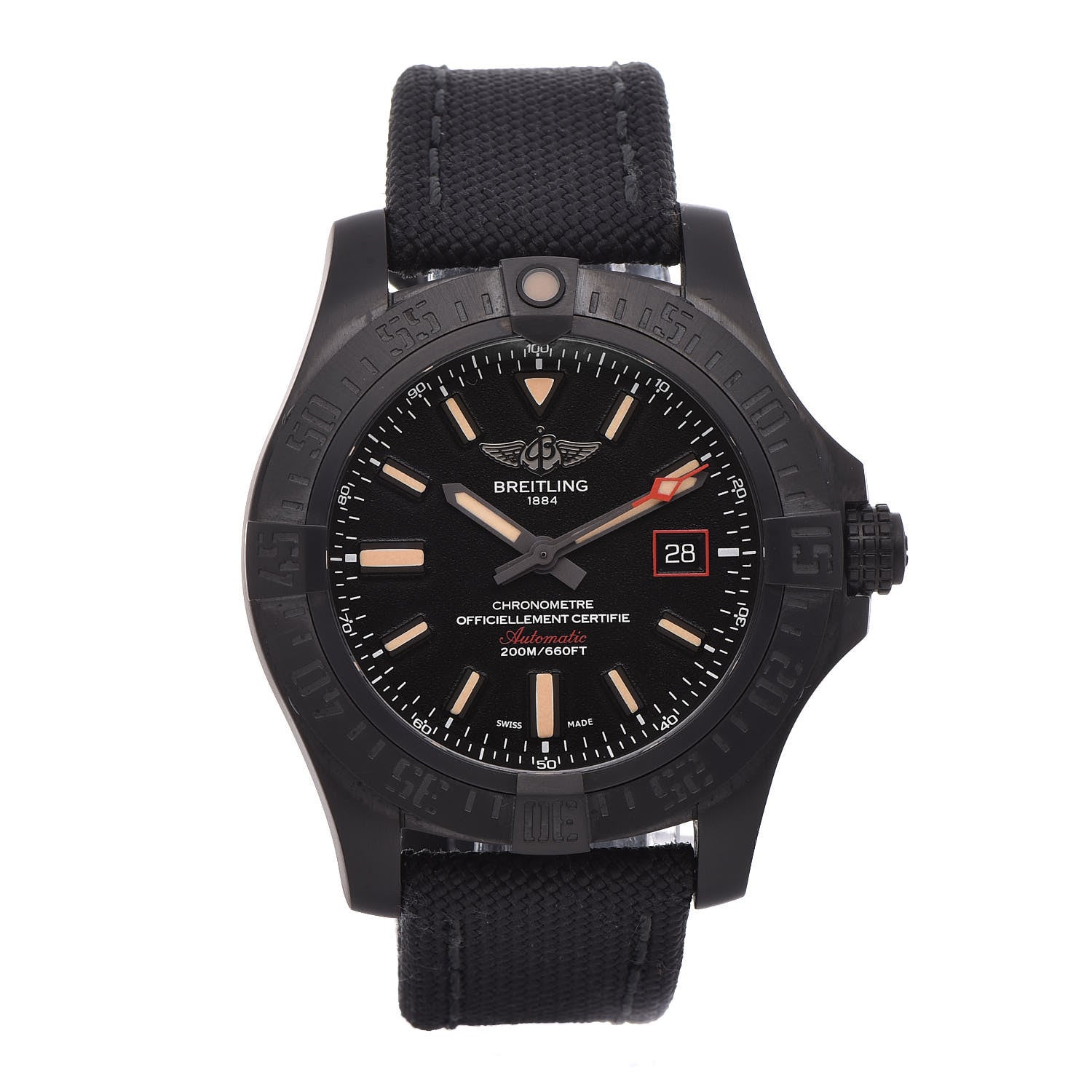 Breitling Titanium Nylon 45mm Avenger GMT Night Mission Automatic Watch Black V1731110 1 of 8