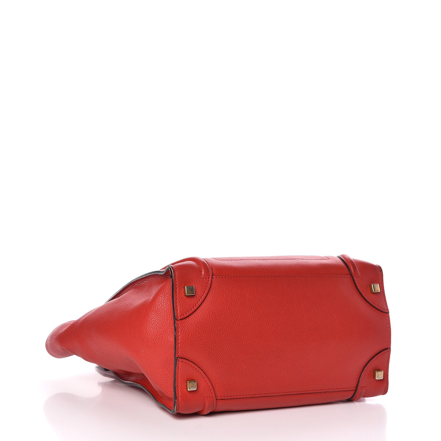Celine Drummed Calfskin Mini Luggage Red 4 of 15