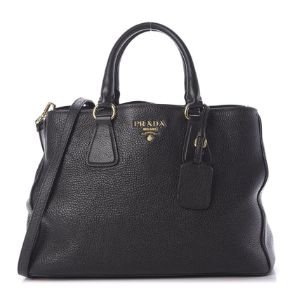 Prada Vitello Daino Tote Black 1 of 9