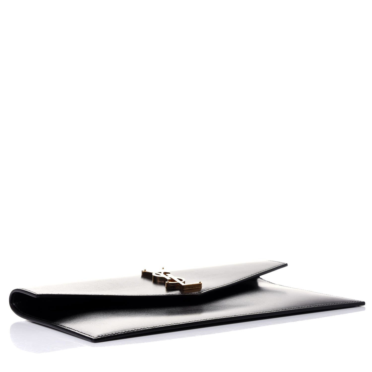Saint Laurent Smooth Shiny Calfskin Monogram Uptown Pouch Black 3 of 4