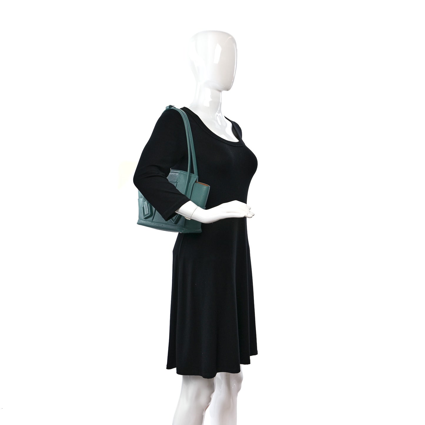 Goatskin Maxi Intrecciato Small Arco Linoleum