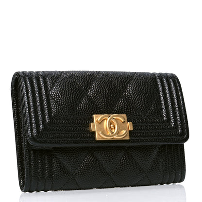 Chanel Caviar Quilted Boy Flap Card Holder Black 2 of 4