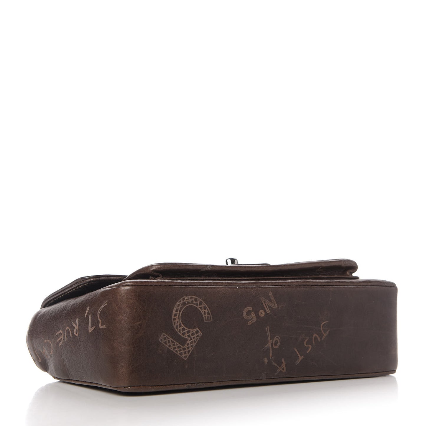Calfskin Graffiti Flap Brown