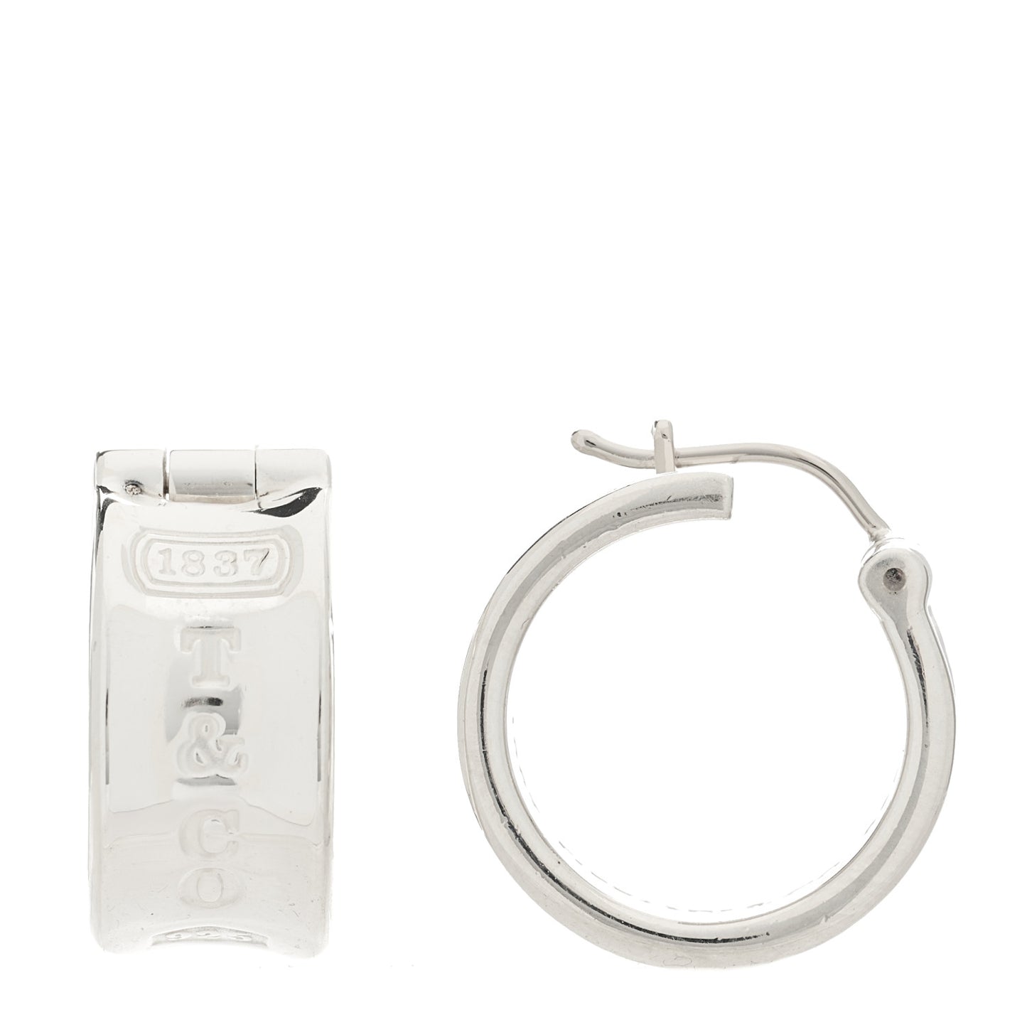 Sterling Silver Wide 1837 Hoop Earrings