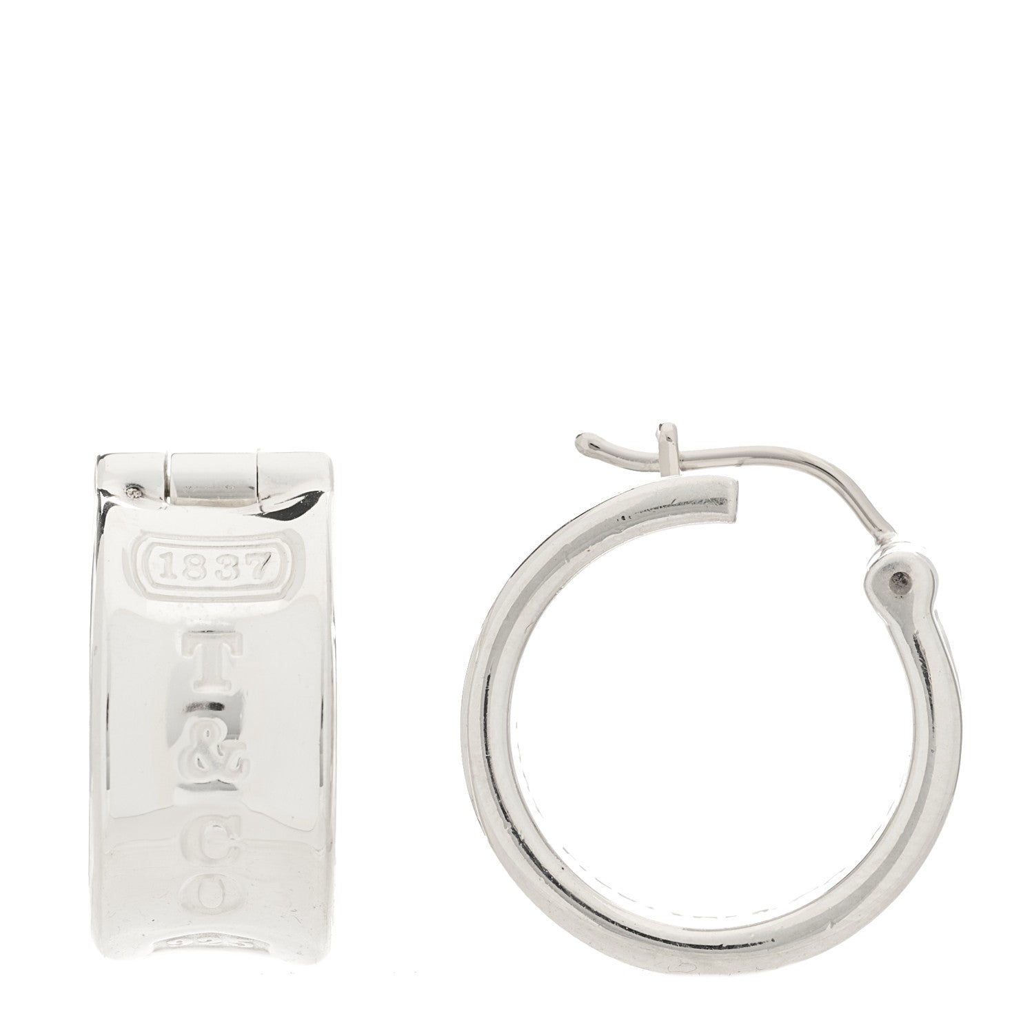 Tiffany Sterling Silver Wide 1837 Hoop Earrings 1 of 6