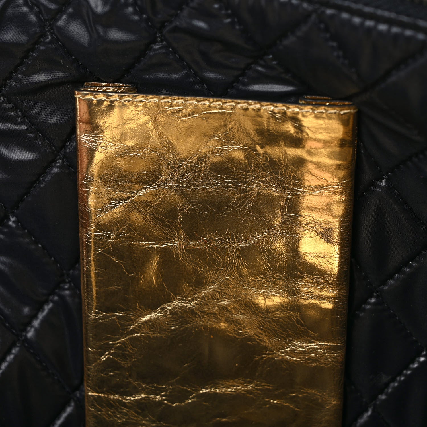Chanel Metallic Lambskin Medium Je Ne Suis Pas En Solde Pouch Clutch Gold 7 of 7