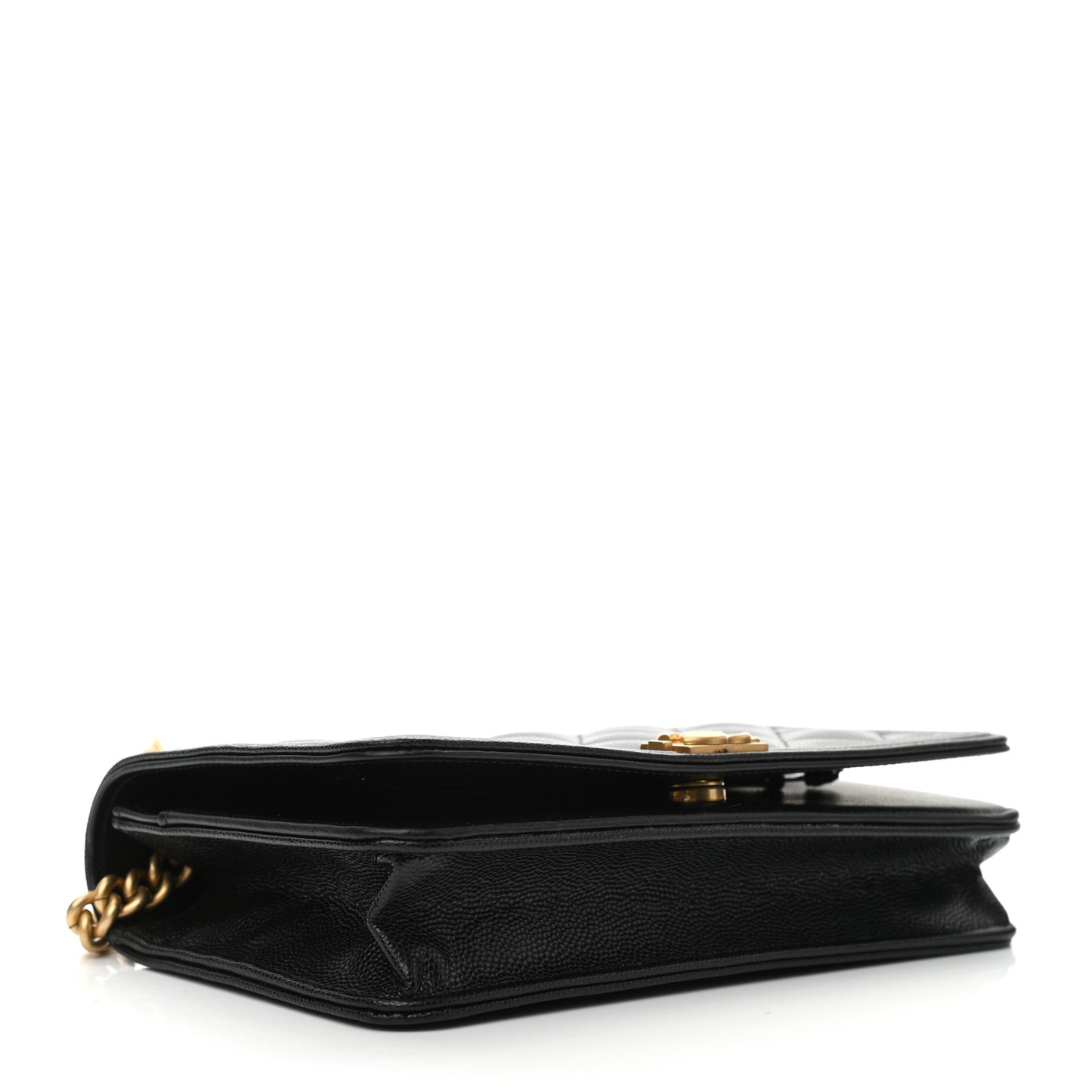 Caviar Quilted Boy Wallet On Chain WOC Black