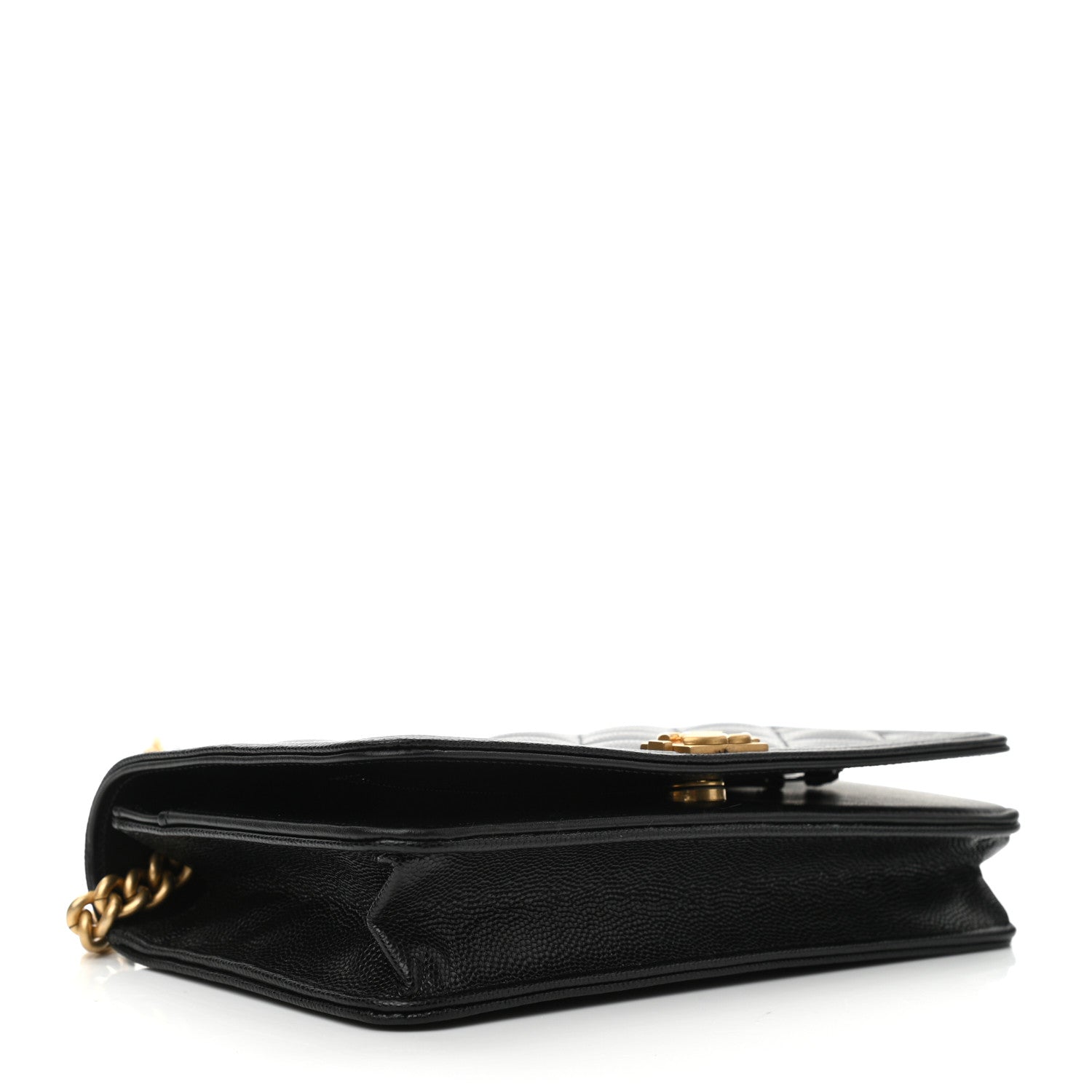 Chanel Caviar Quilted Boy Wallet On Chain WOC Black 4 of 12