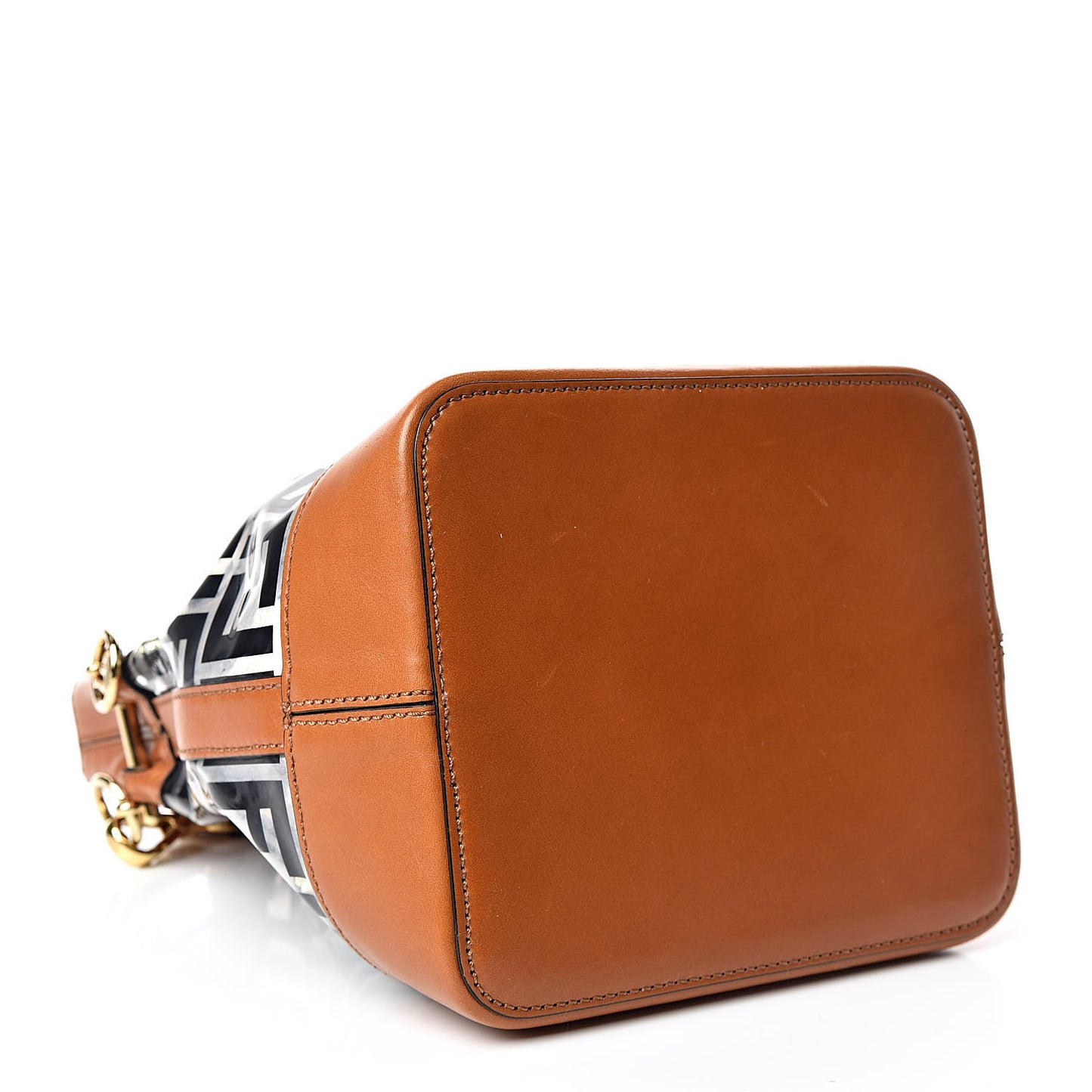 TPU FF Vitello Aura F is Fendi Grande Mon Tresor Bucket Bag Black Cuoio