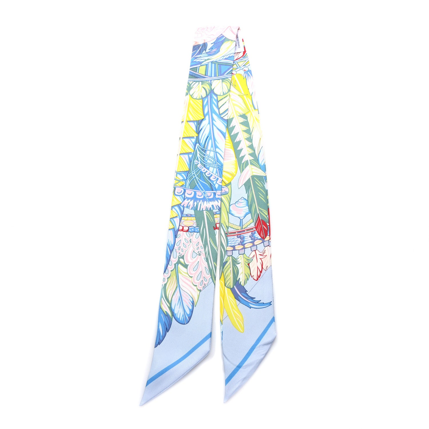 Hermes Silk La Danse Pacifique Twilly Bleu Ciel Vert Rose 2 of 4