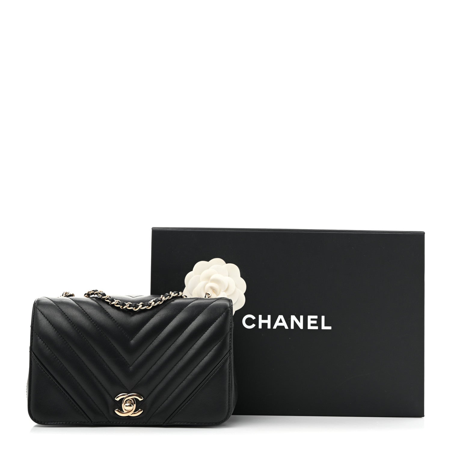 Chanel Calfskin Chevron Quilted Mini Statement Flap Black 13 of 13
