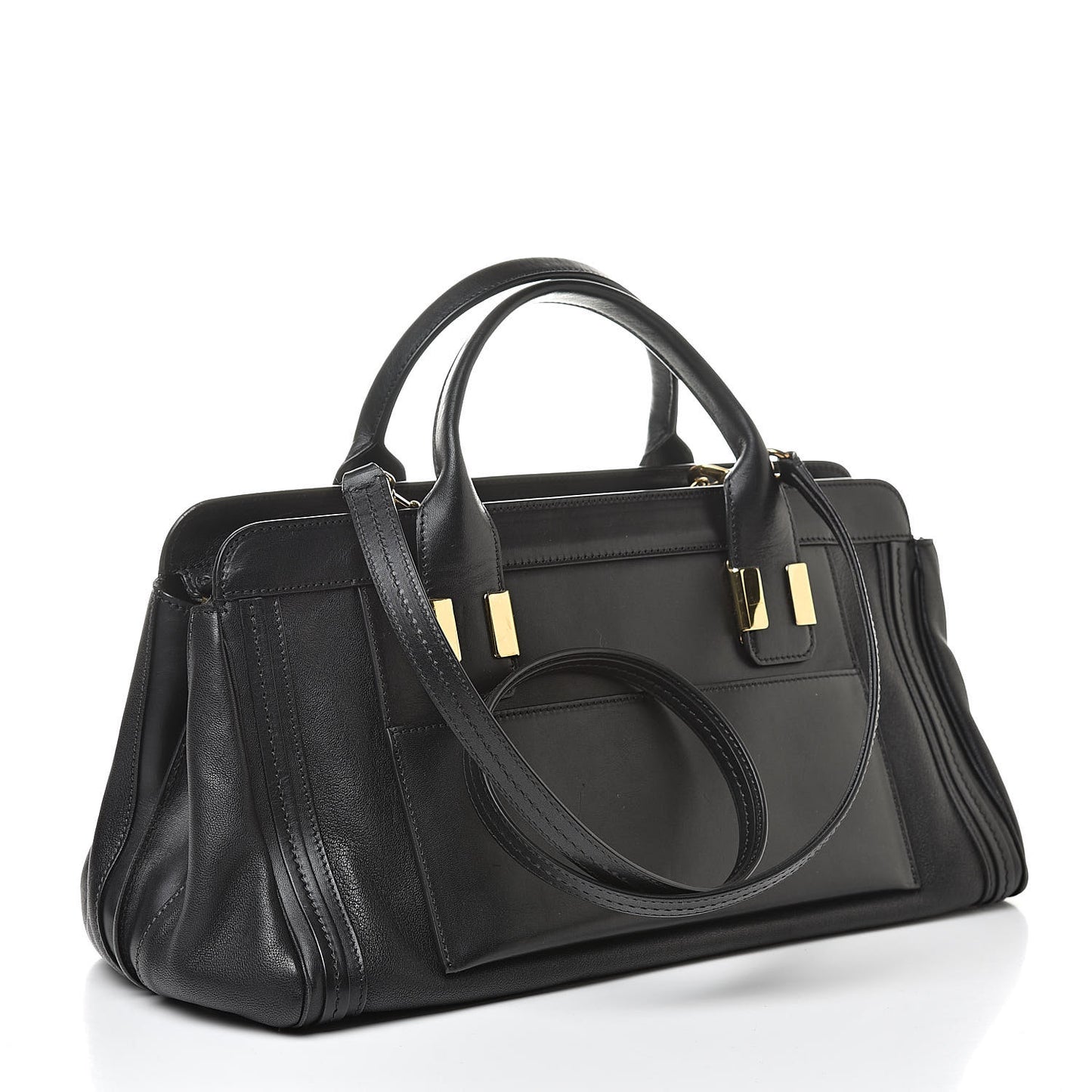 Calfskin Medium Alice Satchel Black