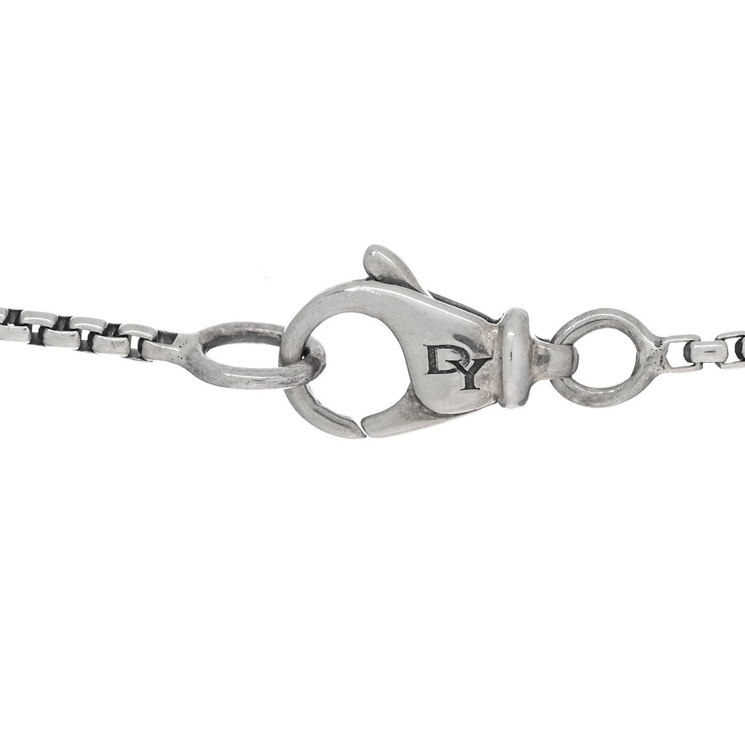 David Yurman Sterling Silver Diamond Prasiolite 9mm Petite Chatelaine Pendant Necklace 4 of 4